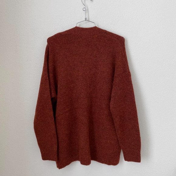 NWT Madewell Allston Double Button Cardigan Sweater in Cranberry Size Small - Picture 7 of 14
